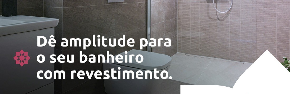 Dê amplitude para o seu banheiro com revestimento.