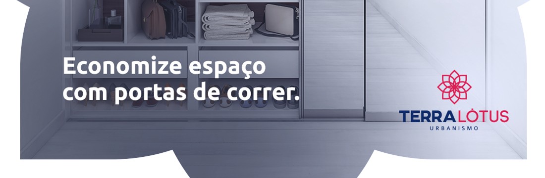 Economize espaço com portas de correr.